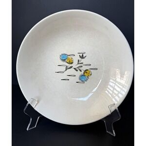 Vintage Stetson Creation 9" Serving Bowl Hand Painted MCM Atomic Floral